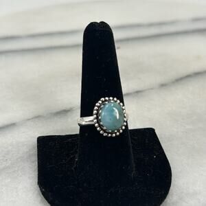 Silver blue stone bohemian ring size 8.5